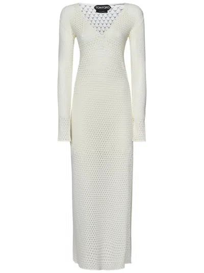 Shop Tom Ford Long Dress In White