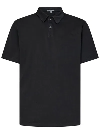 Shop James Perse Polo Shirt In Carbone