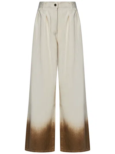 Alanui Bright Hues Wide-leg Jeans In Brown