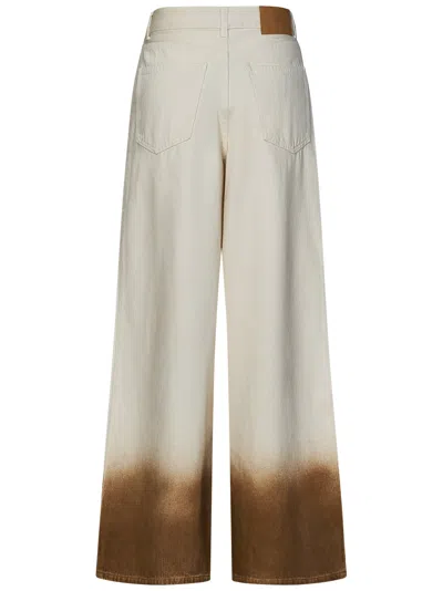 Alanui Bright Hues Wide-leg Jeans In Brown