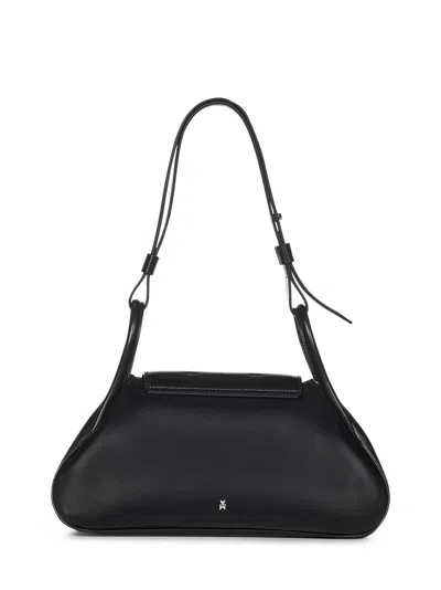 Shop Amina Muaddi Gemini Nappa Shoulder Bag In Black