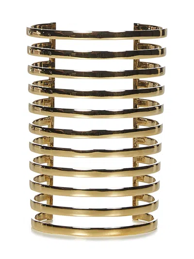 Shop Amina Muaddi Angelica Bangle Bracelet In Golden