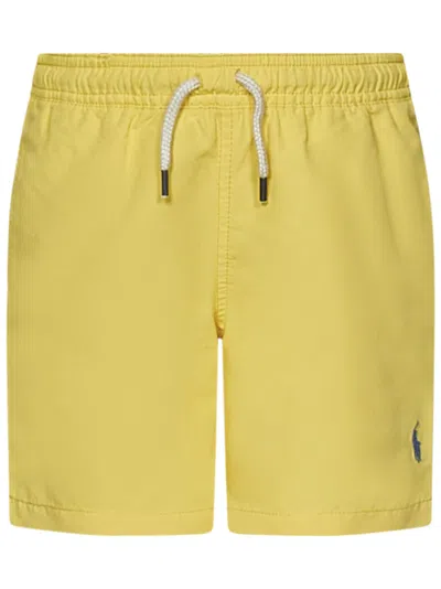Shop Polo Ralph Lauren Kids Swimsuit In Yellow