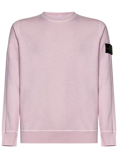 Shop Stone Island Sweatshirt In Pink