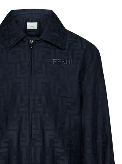 Shop Fendi Kids Jacket In Blue