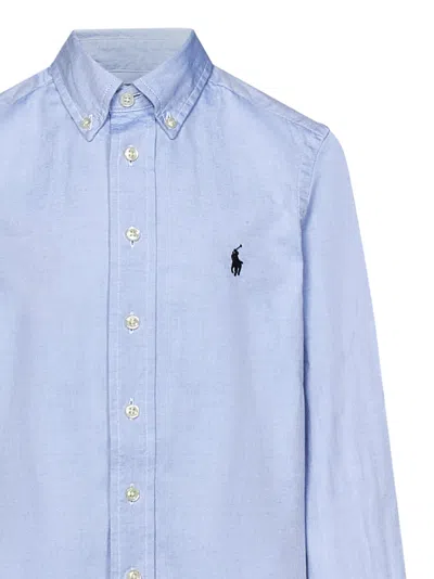 Shop Polo Ralph Lauren Kids Shirt In Clear Blue