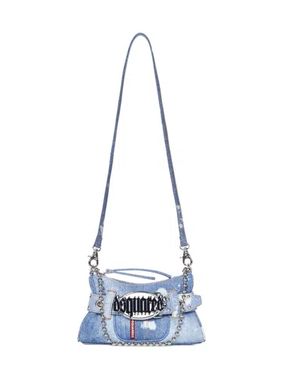 Dsquared2 Chic Clutch Bag Chain Strap In Blue