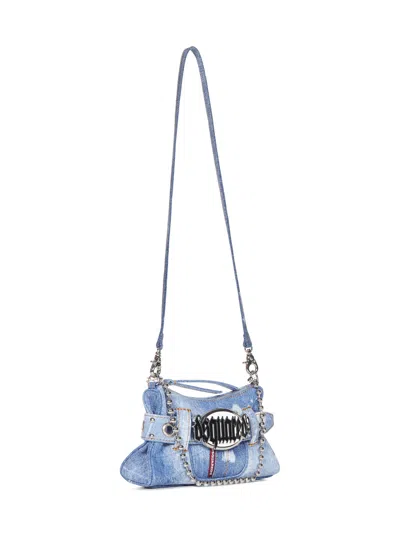 Dsquared2 Chic Clutch Bag Chain Strap In Blue