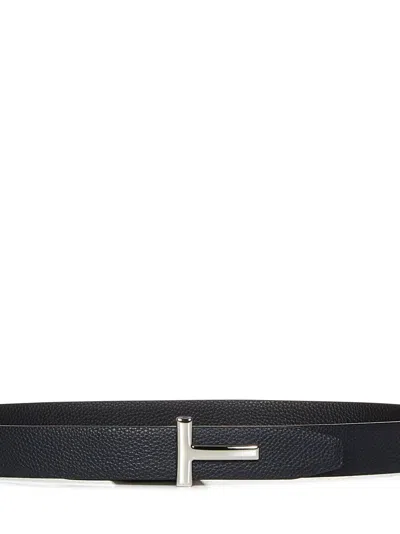 Shop Tom Ford T Icon Belt In Blue