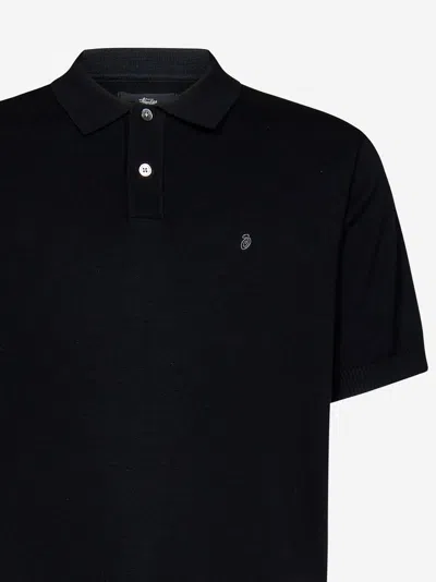 Shop Stussy Polo Shirt In Black