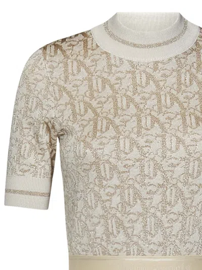 Shop Palm Angels Monogram Sweater In Beige