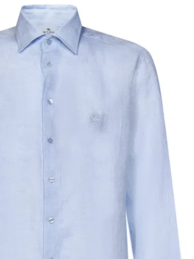 Shop Etro Shirt In Clear Blue