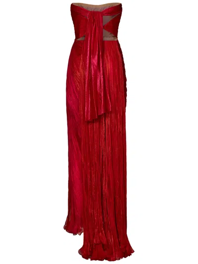 Shop Maria Lucia Hohan Audrey Midi Dress In Red