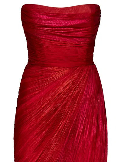 Shop Maria Lucia Hohan Audrey Midi Dress In Red