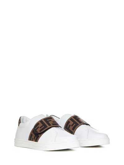 Shop Fendi Kids Sneakers In White