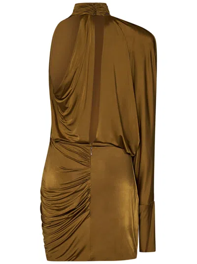 Shop Alexandre Vauthier Mini Dress In Brown