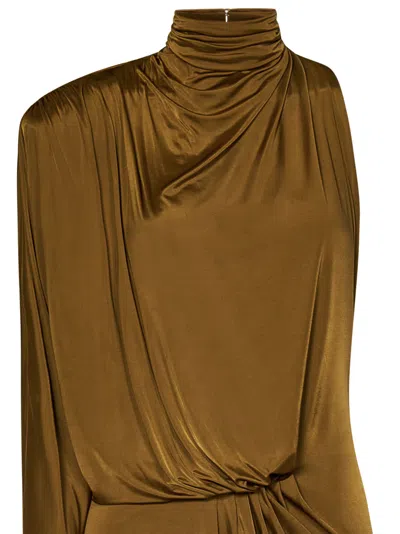 Shop Alexandre Vauthier Mini Dress In Brown