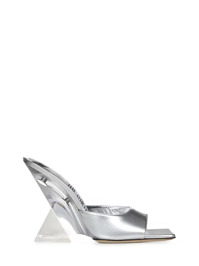 Shop Attico Cheope Sandals In Silver