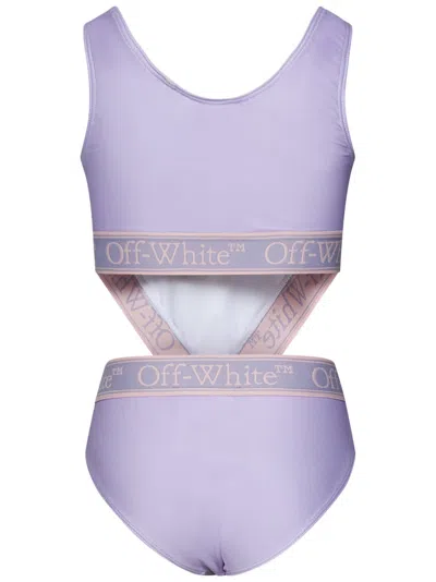 Shop Off-white Kids Swimsuit In Lilac