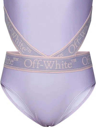 Shop Off-white Kids Swimsuit In Lilac