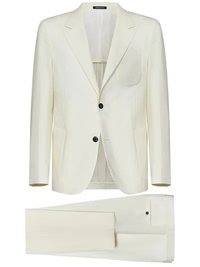 Shop Emporio Armani Suit In Ivory