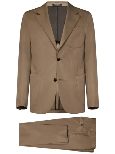 Shop Emporio Armani Suit In Beige