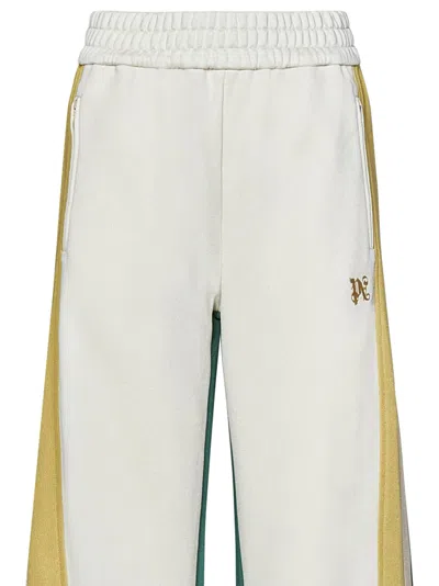Shop Palm Angels Monogram Cb Wide Track Trousers In White