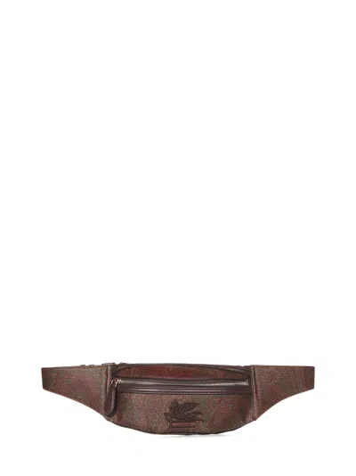 Shop Etro Belt Bag In Brown
