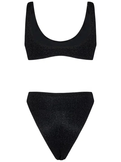 Shop Oseree Oséree Lumière Bra 90s Bottom Bikini In Black