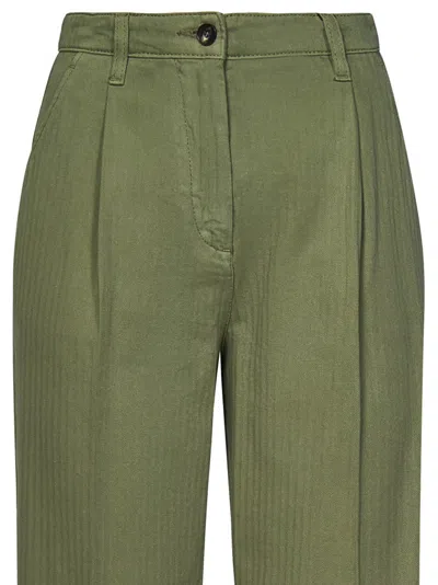 Shop Etro Trousers In Verde Oliva