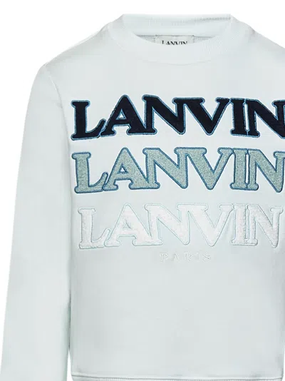 Shop Lanvin Kids Sweatshirt In Clear Blue
