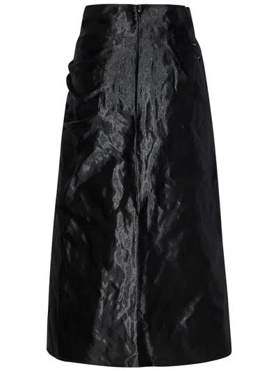 Maison Margiela Bow-detail Pencil Midi Skirt In Black