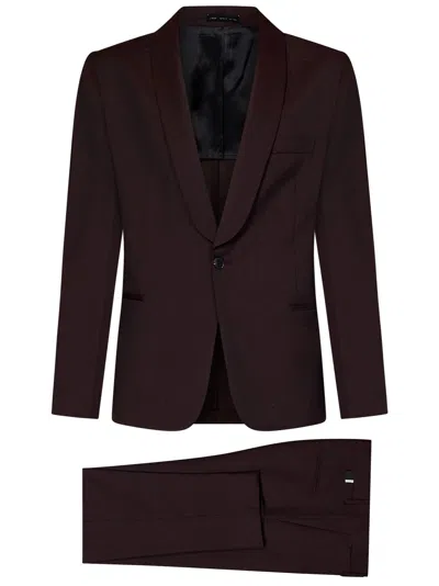 Shop Low Brand 1b Evening Suit In Bordeaux