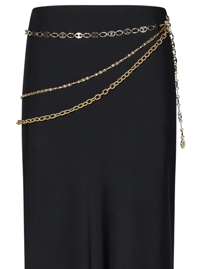 Shop Paco Rabanne Rabanne Long Skirt In Black