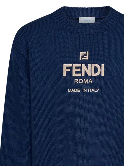 Shop Fendi Kids Sweater In Blue