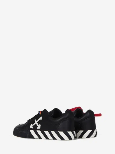 Shop Off-white Kids Low Top Vulcanized Sneakers In Black
