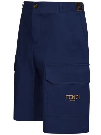 Shop Fendi Kids Shorts In Blue