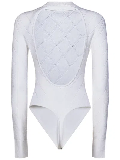 Shop Balmain Paris Bodysuit In White
