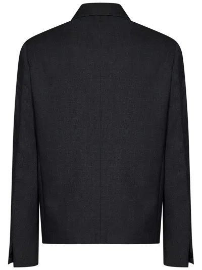 Givenchy Camicia Con Zip In Tessuto Garzato Colore: Graffite In Grey