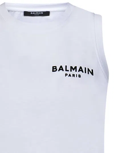 Shop Balmain Paris Tank Top In White