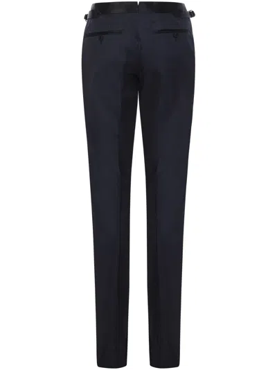 Tom Ford Double-breasted Tailored Suit In Blue