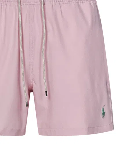 Shop Polo Ralph Lauren Traveler Swimsuit In Pink