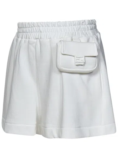 Shop Fendi Kids Shorts In White