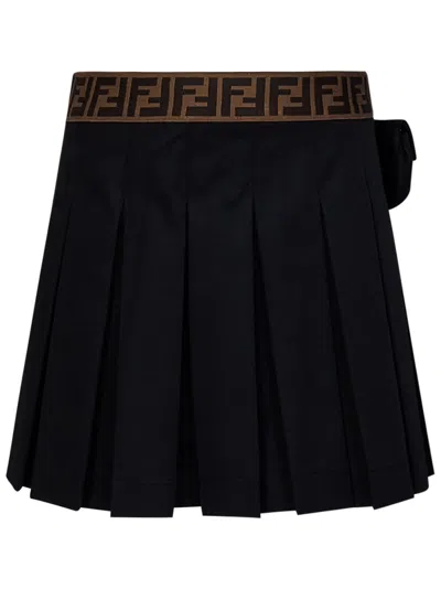 Shop Fendi Kids Skirt In Black