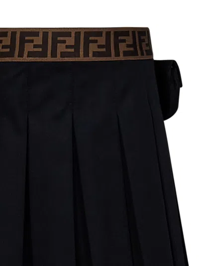 Shop Fendi Kids Skirt In Black