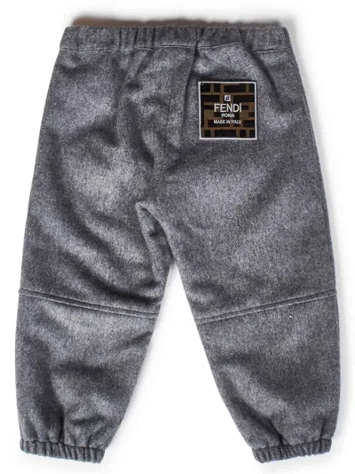 Shop Fendi Kids Trousers In Grey