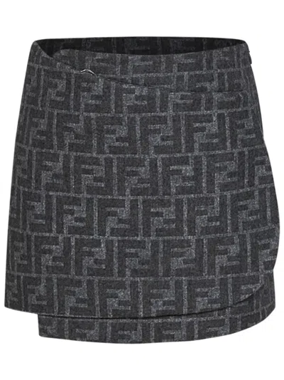 Shop Fendi Kids Skirt In Grey