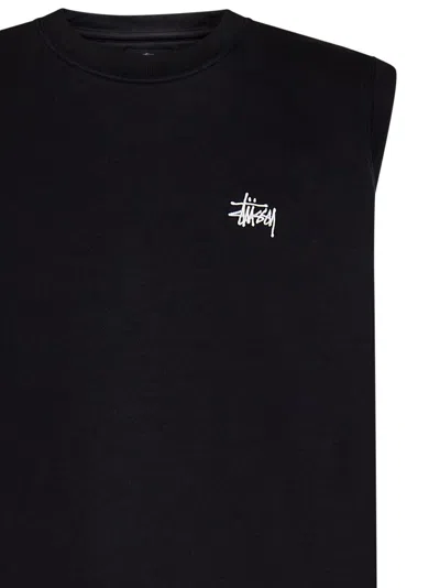 Shop Stussy Stock Logo Gilet In Black