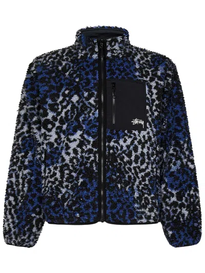 Shop Stussy Sherpa Reversible Jacket In Blue