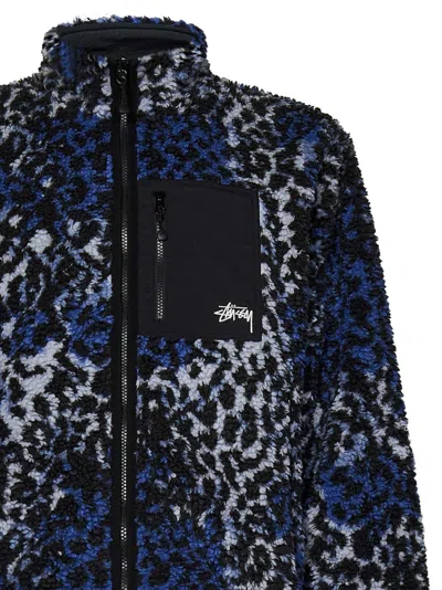 Shop Stussy Sherpa Reversible Jacket In Blue